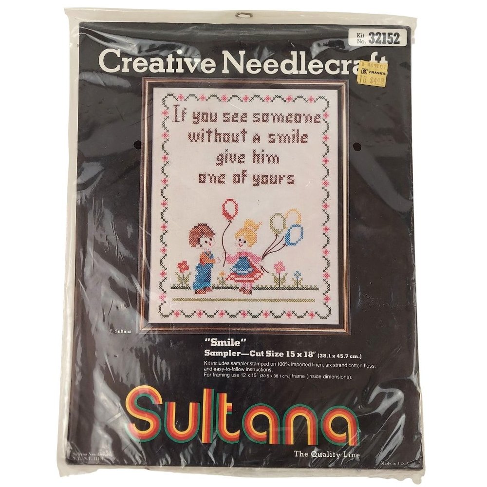 Sultana Creative Needlecraft Smile Craft Kids Balloon 32152 Stamped Cross Stitch